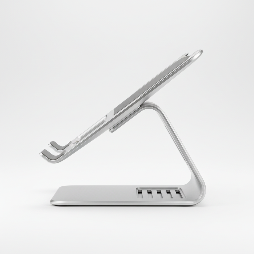 DeskRise support ordinateur portable vue profil elevation ergonomique