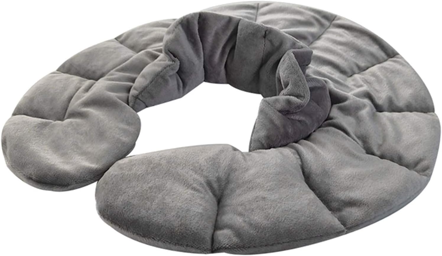 Coussin chauffant aux graines de lin gris en position ouverte