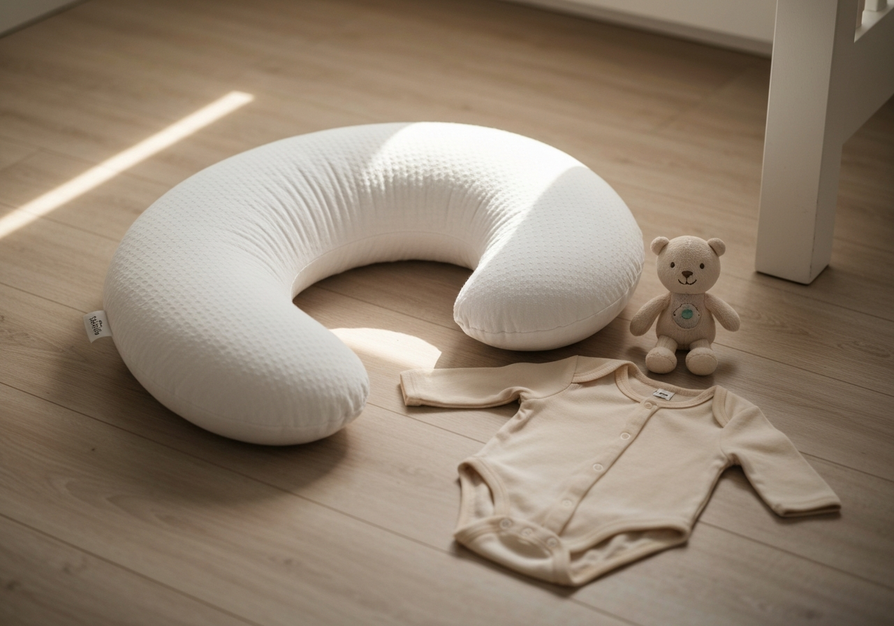 Coussin allaitement MamaNest™ — ambiance nurserie naturelle
