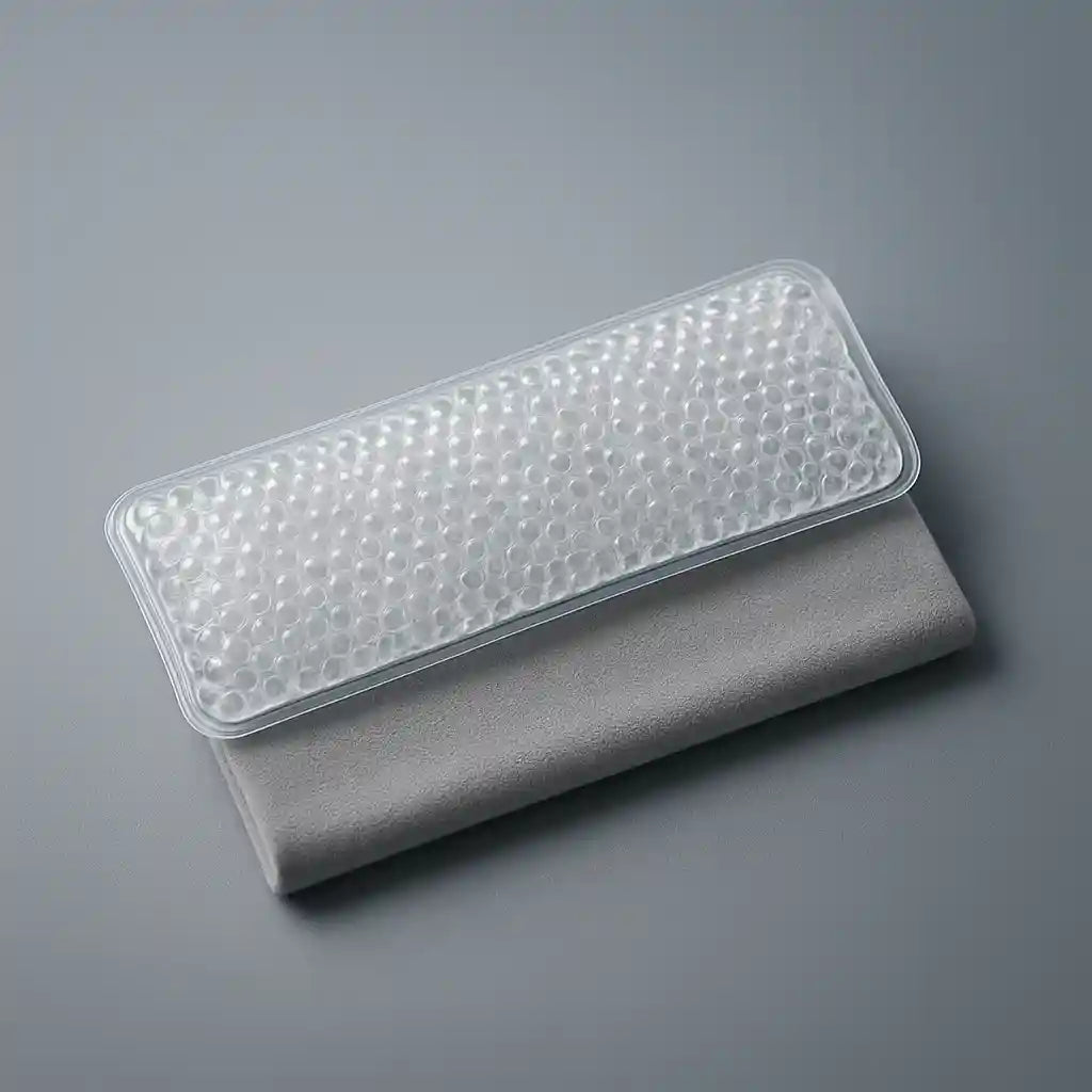 Le pack de gel CryoPelvis™ et sa housse de protection en tissu doux, garantissant une application confortable et une protection de la peau.