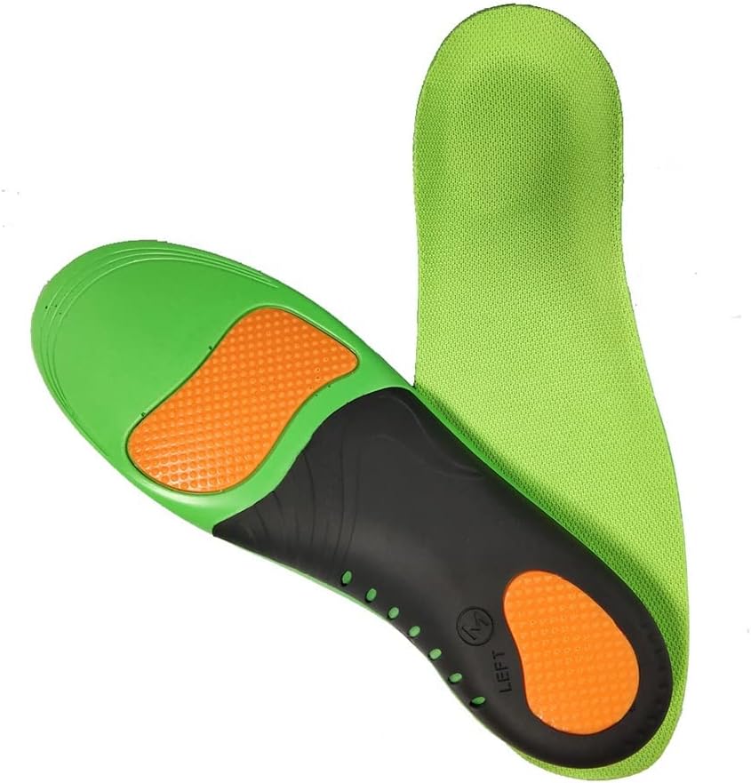 Vue de dessous des semelles orthopédiques PostureStep™ mettant en avant la coque talonnière et le renfort de la voûte.