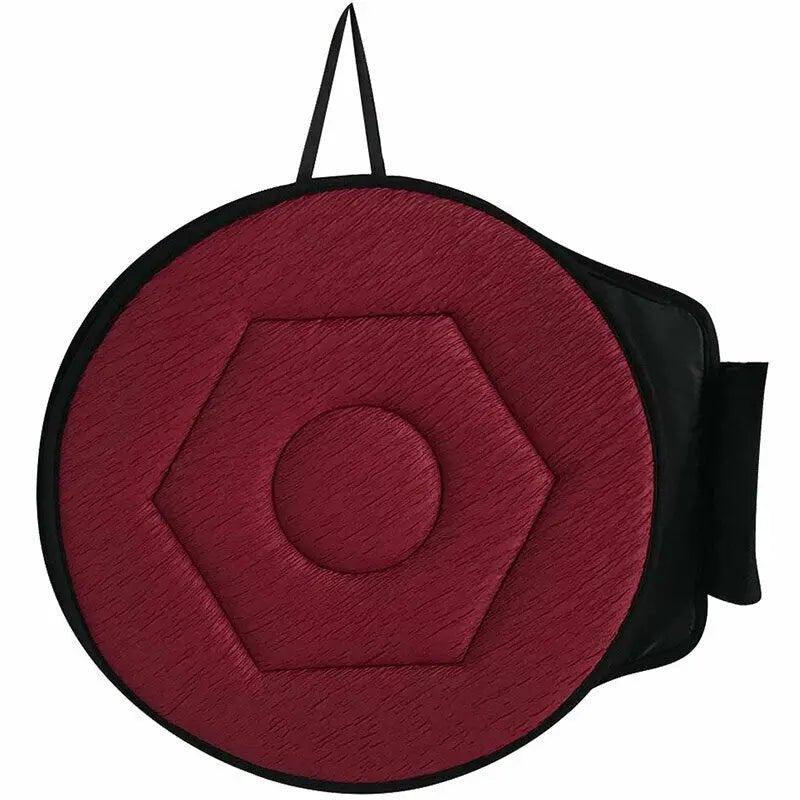 Coussin pivotant voiture bordeaux avec design hexagonal