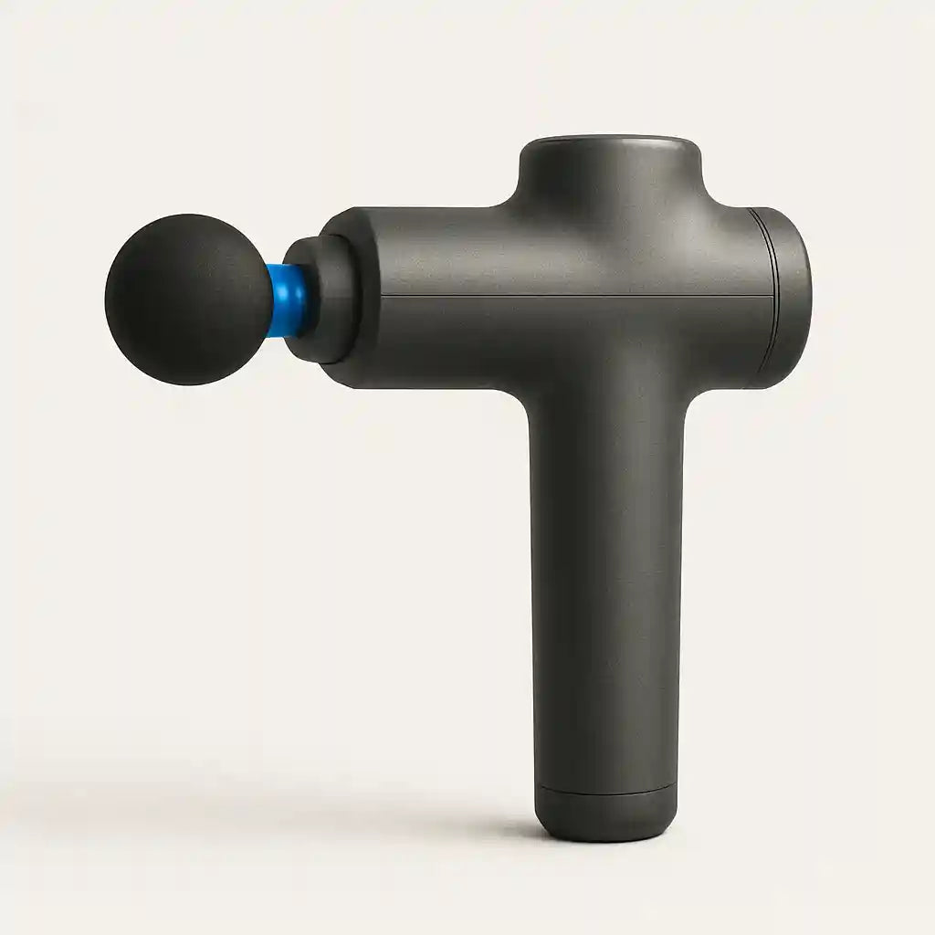 Appareil de massage à percussion pour la récupération et le soulagement des tensions musculaires.