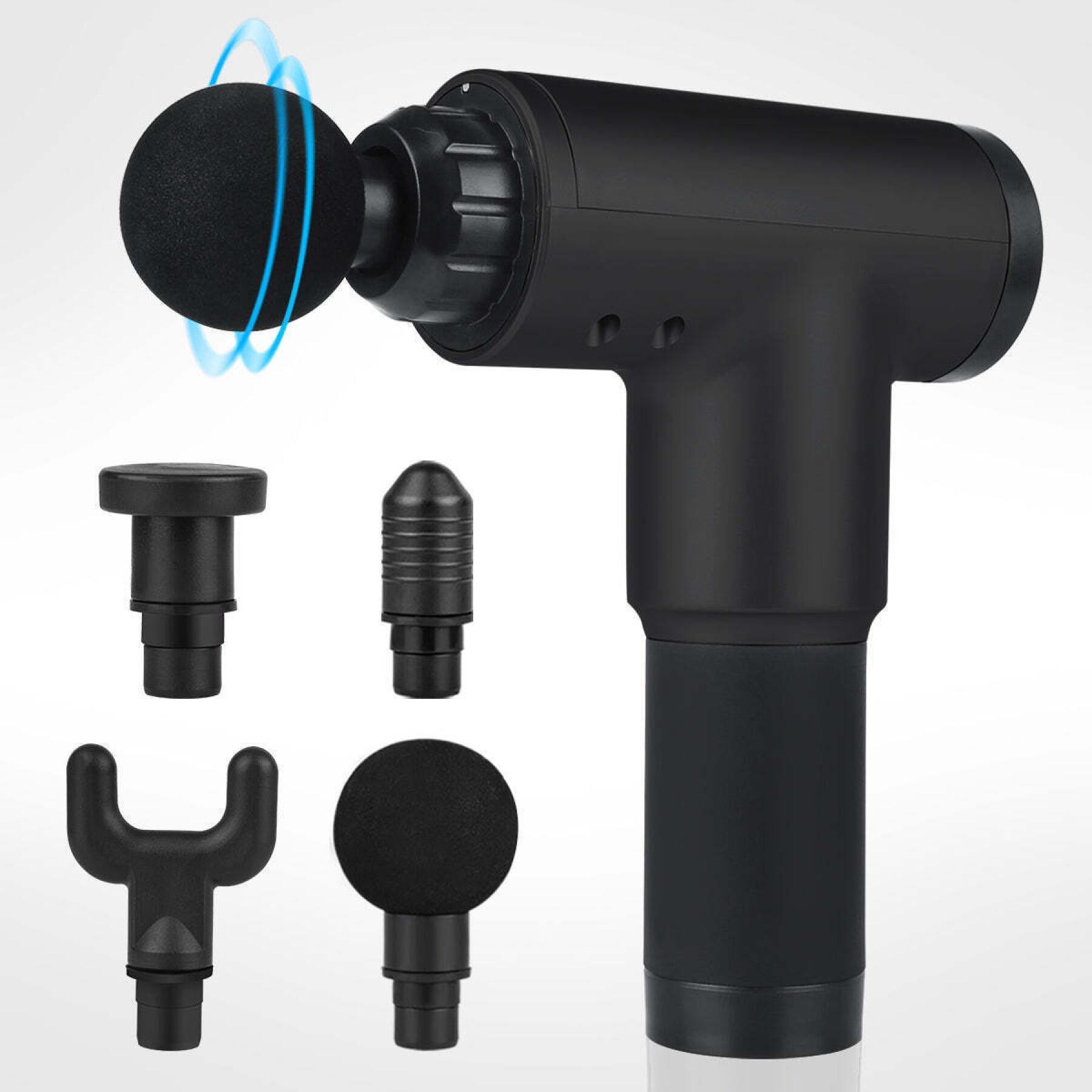 Pistolet de massage Piriformis Release™ avec ses têtes de massage interchangeables pour une thérapie ciblée du muscle piriforme.