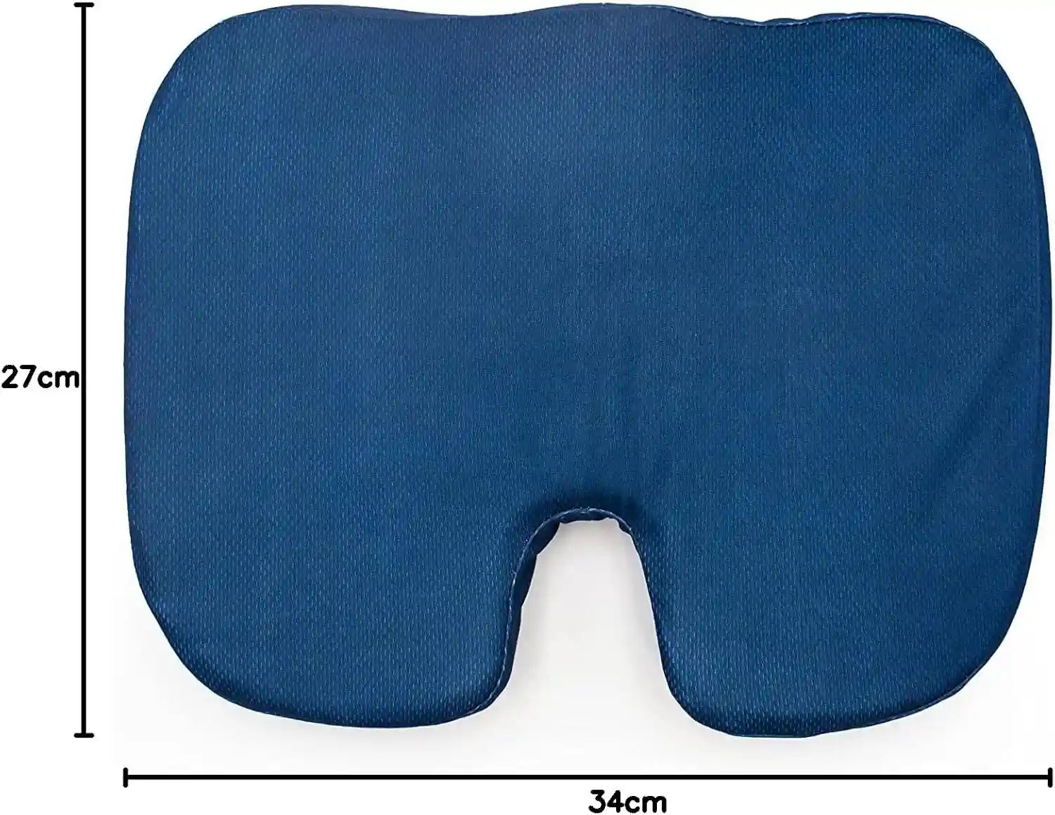 Vue technique du coussin ergonomique coccyx en mousse mémoire de forme