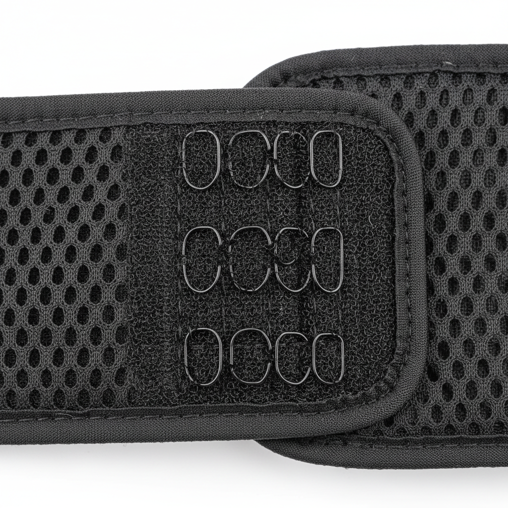 Détail velcro sangle ceinture lombaire mesh respirant