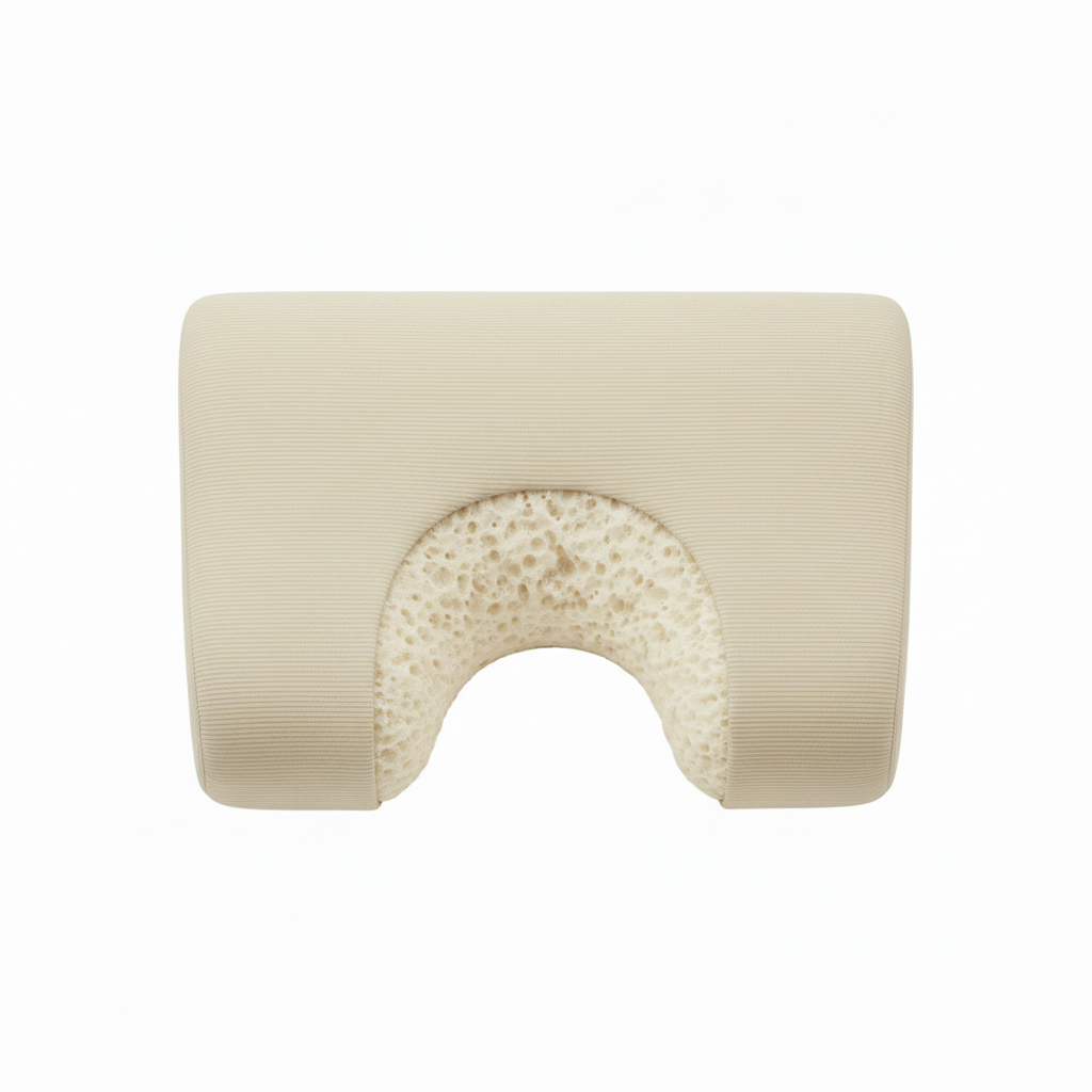 Oreiller ergonomique bambou vue dessus, maintien cervical optimal