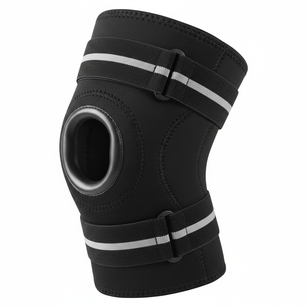 Genouillère compression genou vue profil stabilisateurs