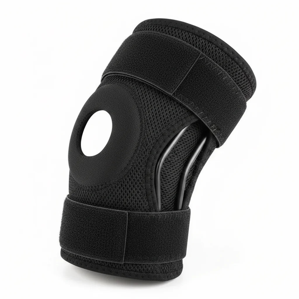 Genouillère ligamentaire LigaStab™ avec stabilisateurs latéraux sur fond épuré