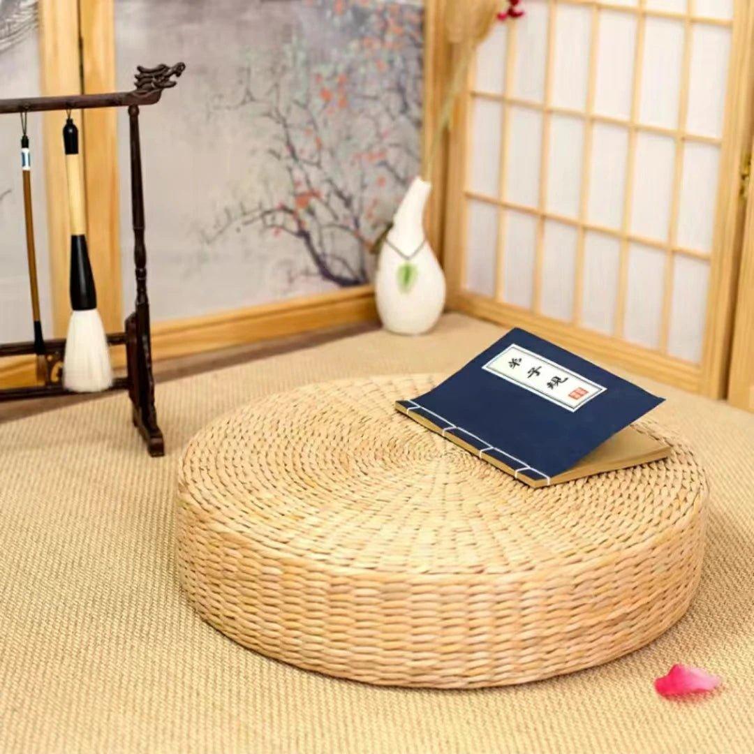 Coussin de sol japonais naturel - Mon - Coussin