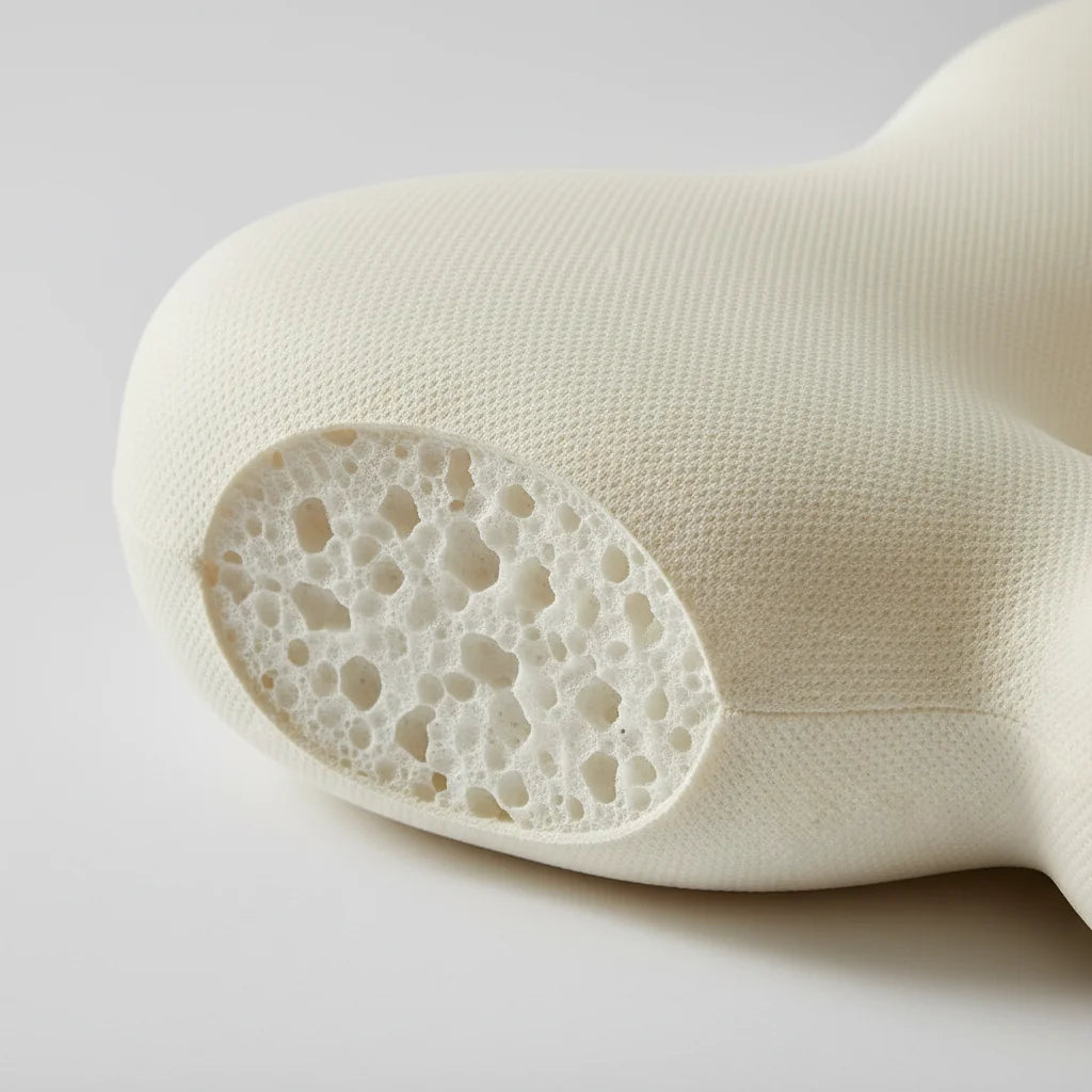 Détail mousse viscoélastique haute densité oreiller cervical | Ergosia
