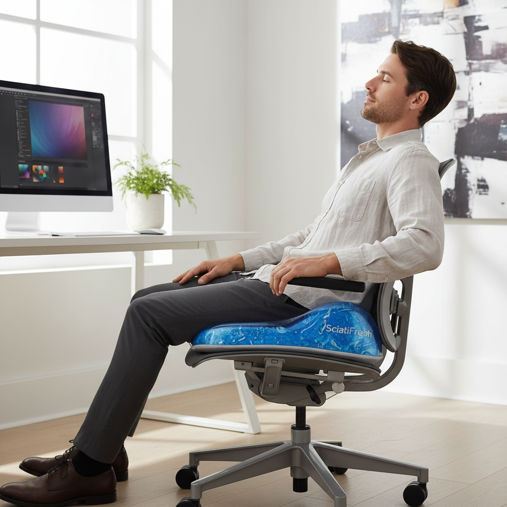 SciatiFresh™ Coussin Sciatique Gel Refroidissant - soulagement douleur sciatique - lifestyle1