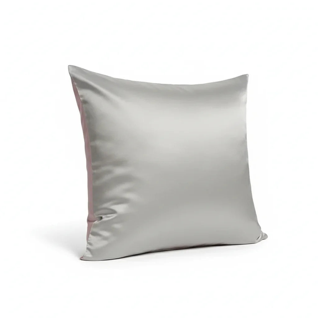 Taie oreiller soie satin SilkNight™ gris — vue principale | Ergosia