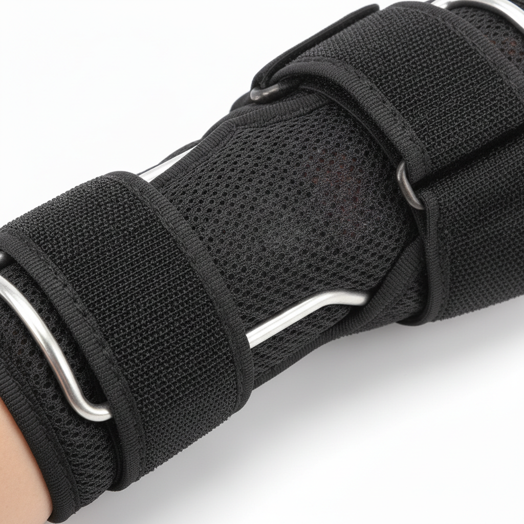 Détail attelle carpien - Barre aluminium support médian mesh respirant