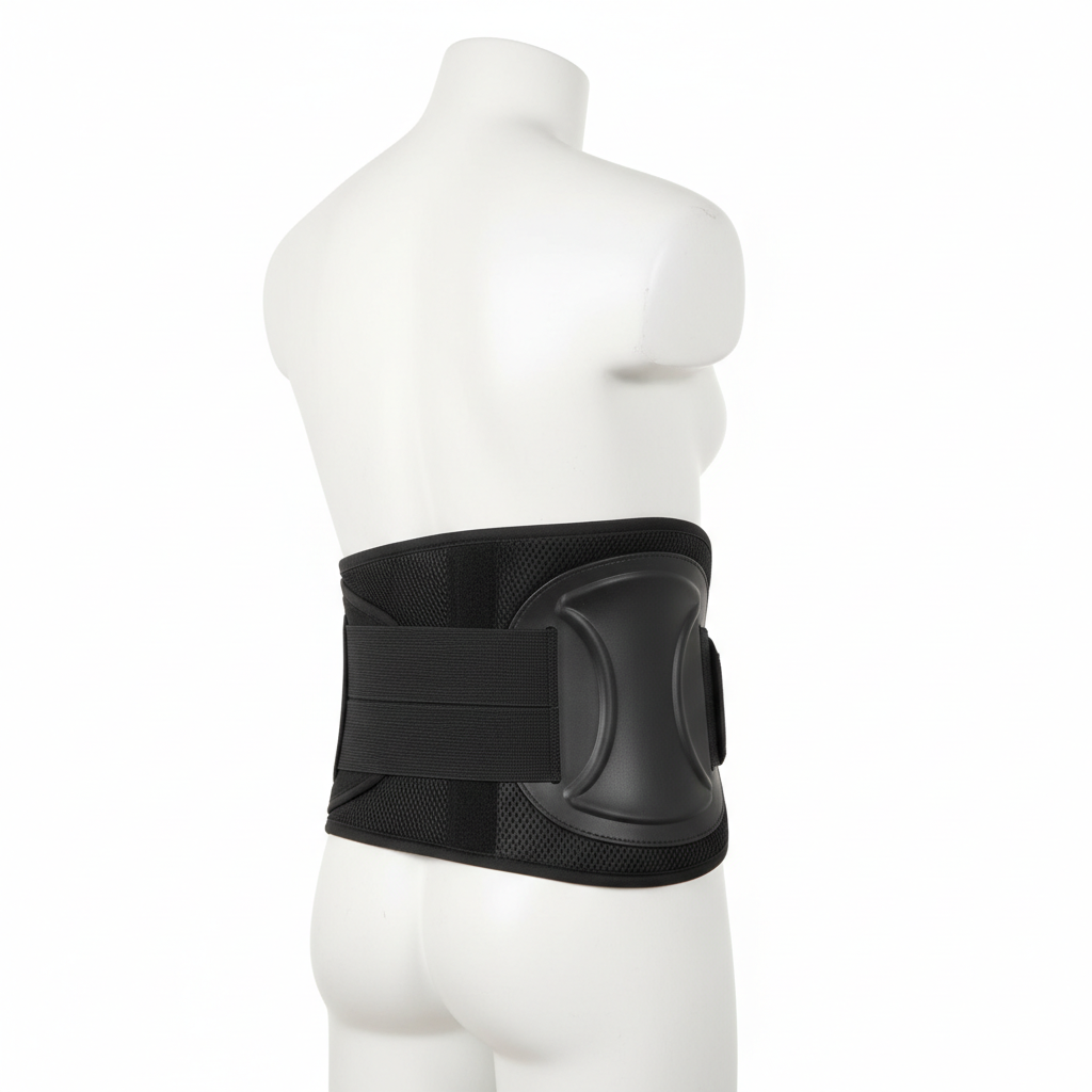 Ceinture maintien dos lombaire portée vue côté