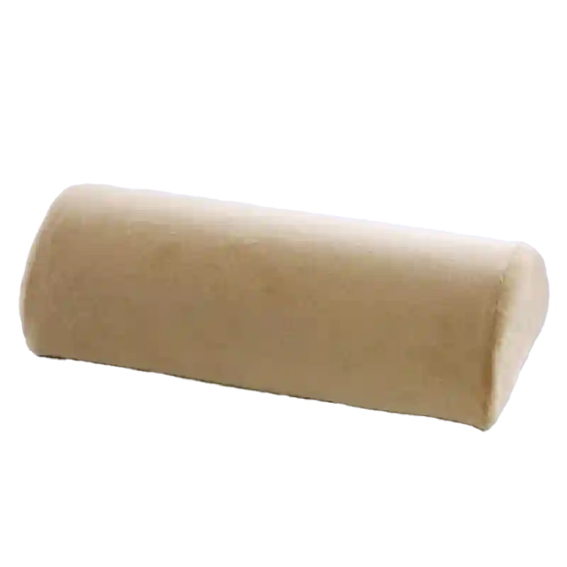Coussin demi-cylindrique beige adapté au positionnement du corps