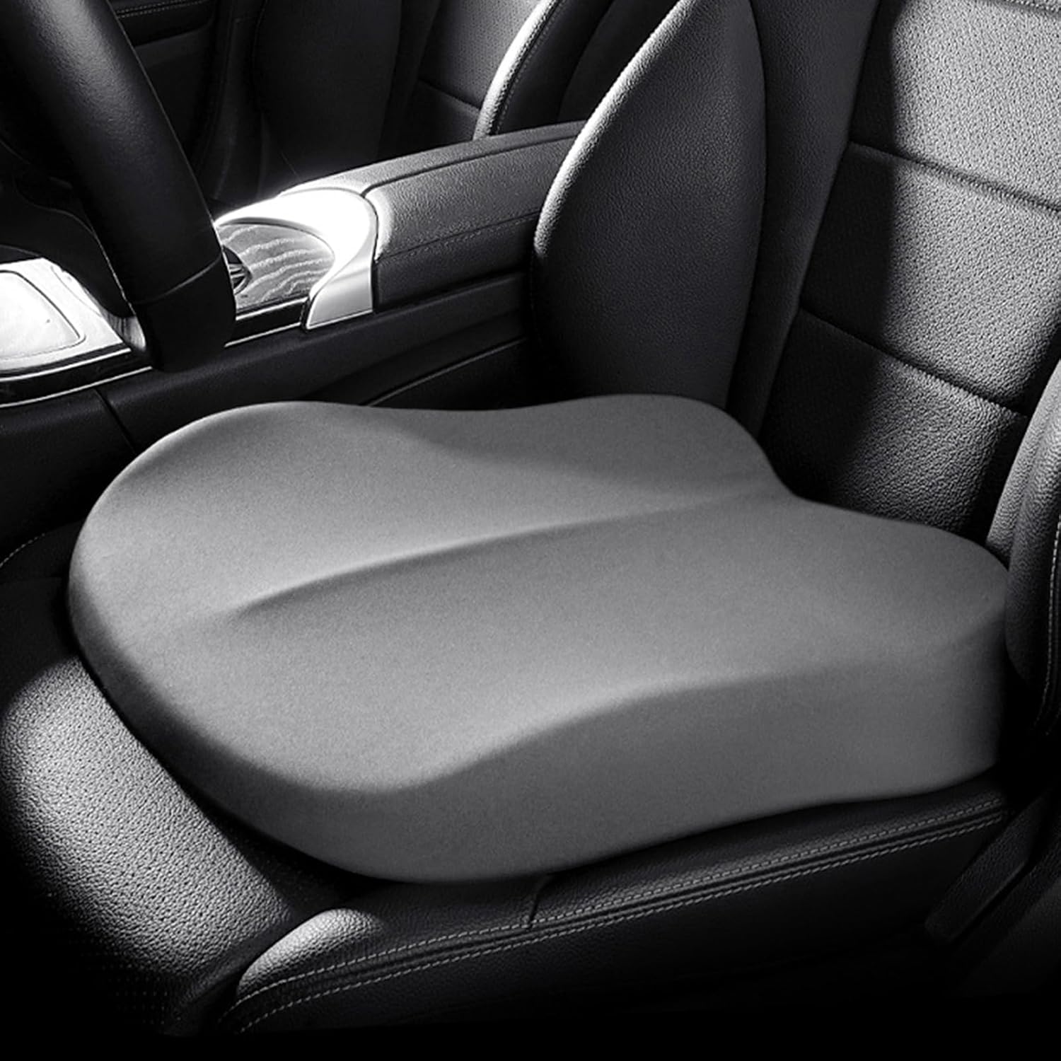 Coussin pivotant voiture gris clair pour confort lombaire