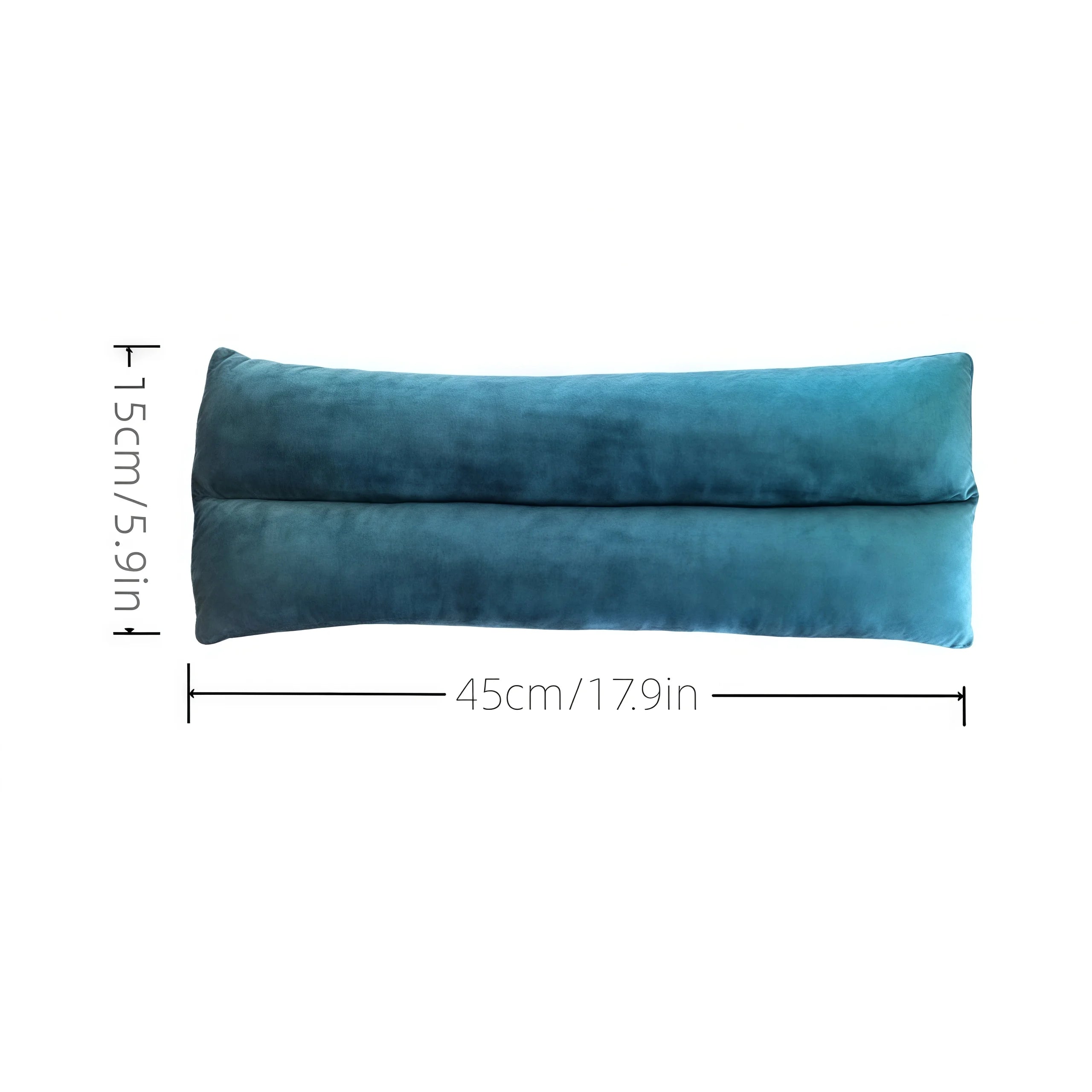 Dimensions du coussin de protection CushionGuard™, mesurant 45cm de long pour 15cm de large, une taille idéale pour couvrir les zones chirurgicales thoraciques et abdominales.