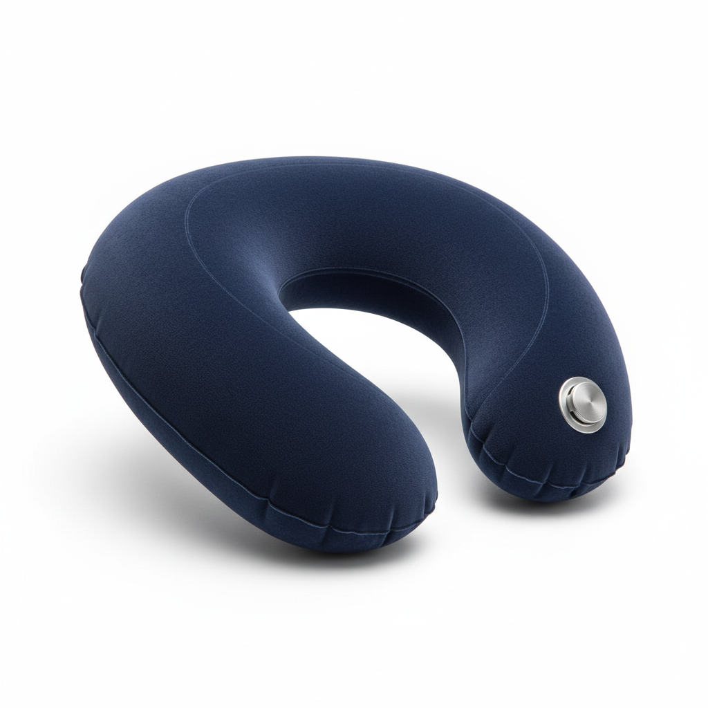 TravelPillow Pro™ - Coussin gonflable voyage cervical - Support nuque avion train - Compact ergonomique