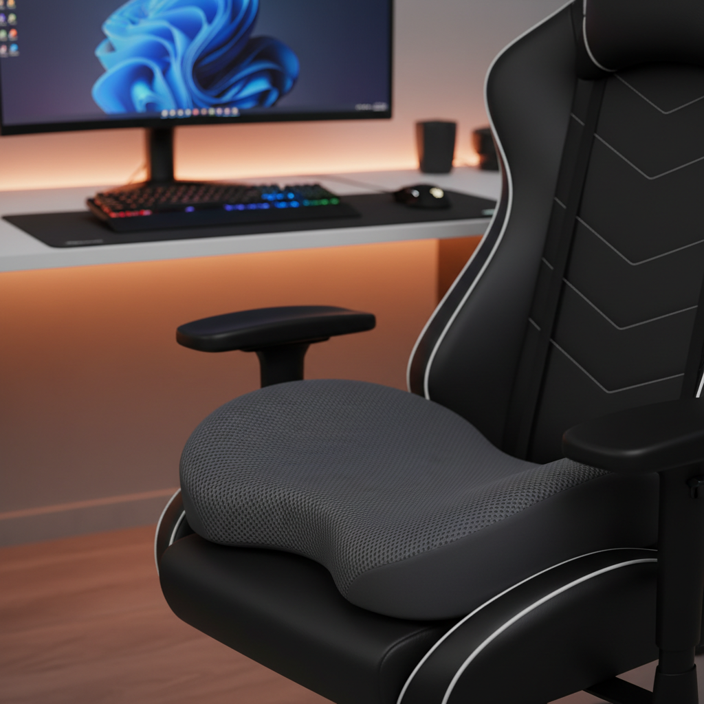 Coussin GameComfort sur chaise gamer setup gaming