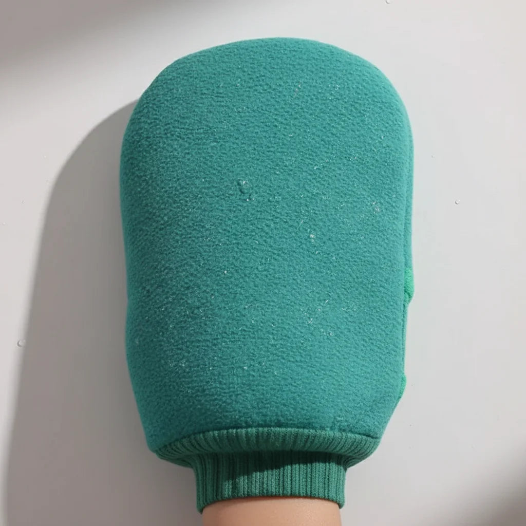 Détail texture fibre viscose gant exfoliant PureGlow