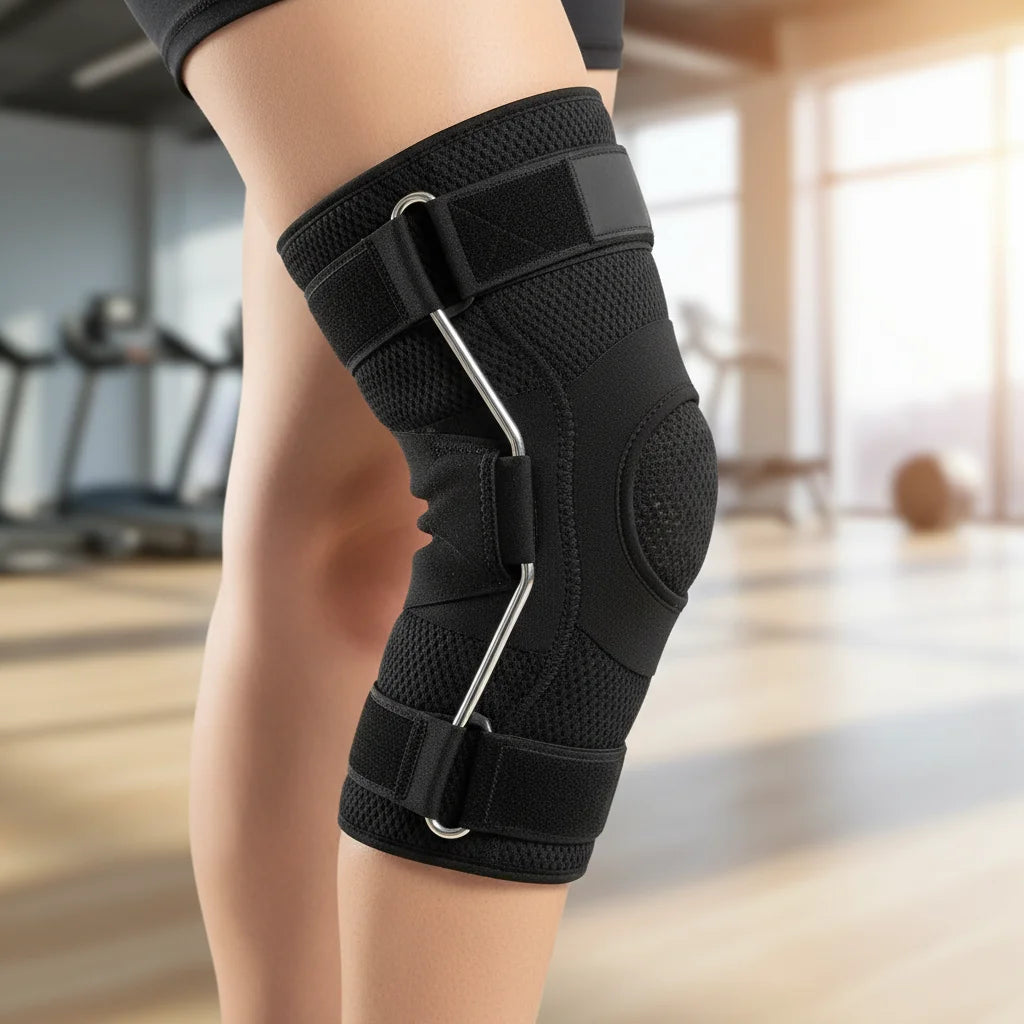 Genouillère ménisque stabilisatrice en utilisation sport | Ergosia