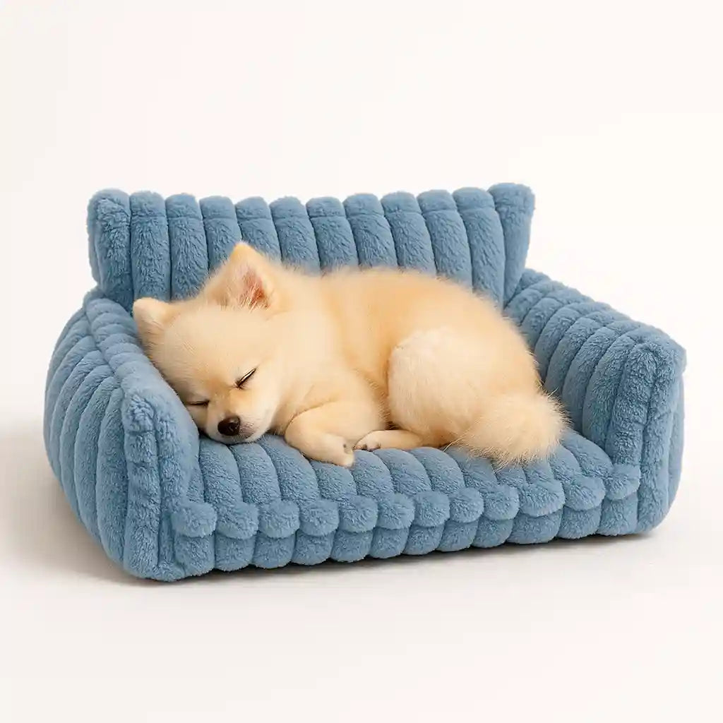 Dog Sofa Cushion: Premium Joint Support with Stylish Ribbed Design