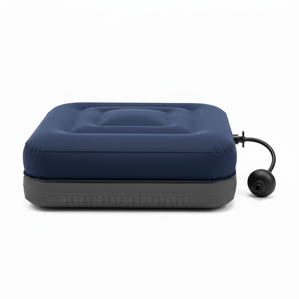 SeniorLift coussin gonflé vue profil pompe manuelle