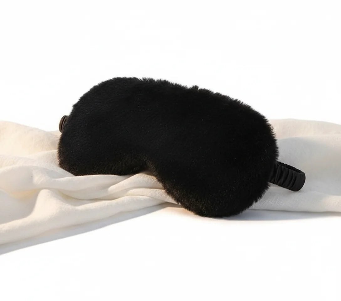 Masque de sommeil doux velours noir SleepVeil™ — vue principale | Ergosia
