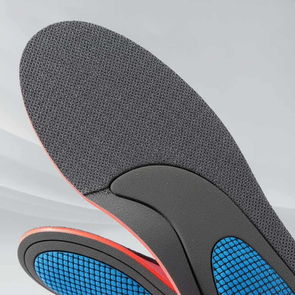 Détail mousse EVA haute densité — semelles ergonomiques ErgoStep™ | Ergosia