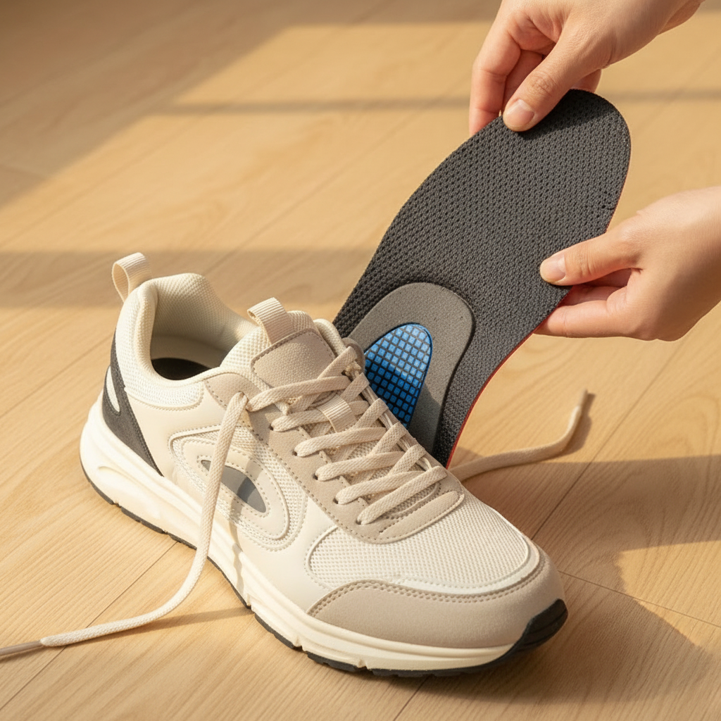 Semelles ErgoStep™ dans une chaussure de sport — confort plantaire quotidien | Ergosia
