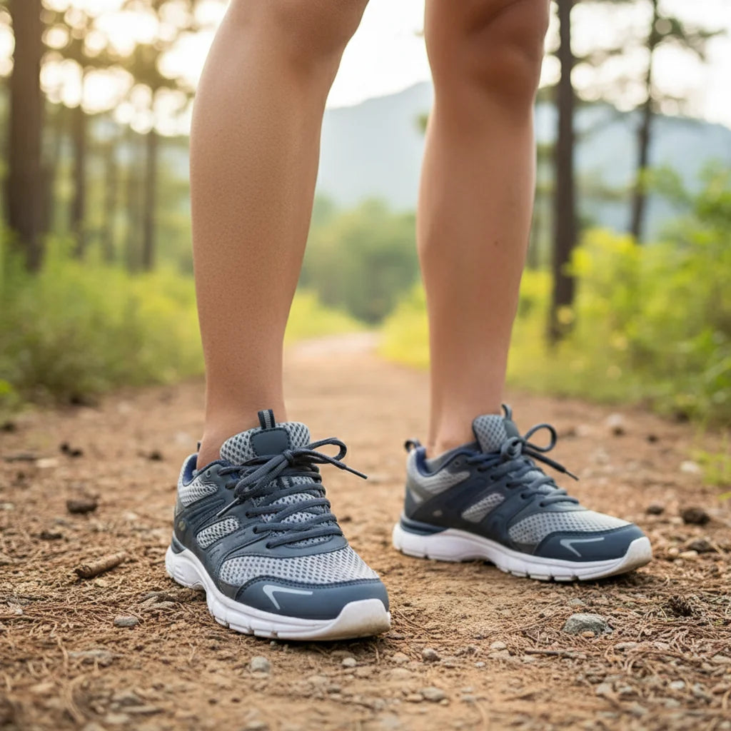 Semelle ergonomique PlantaFlex portée en randonnée — confort actif | Ergosia