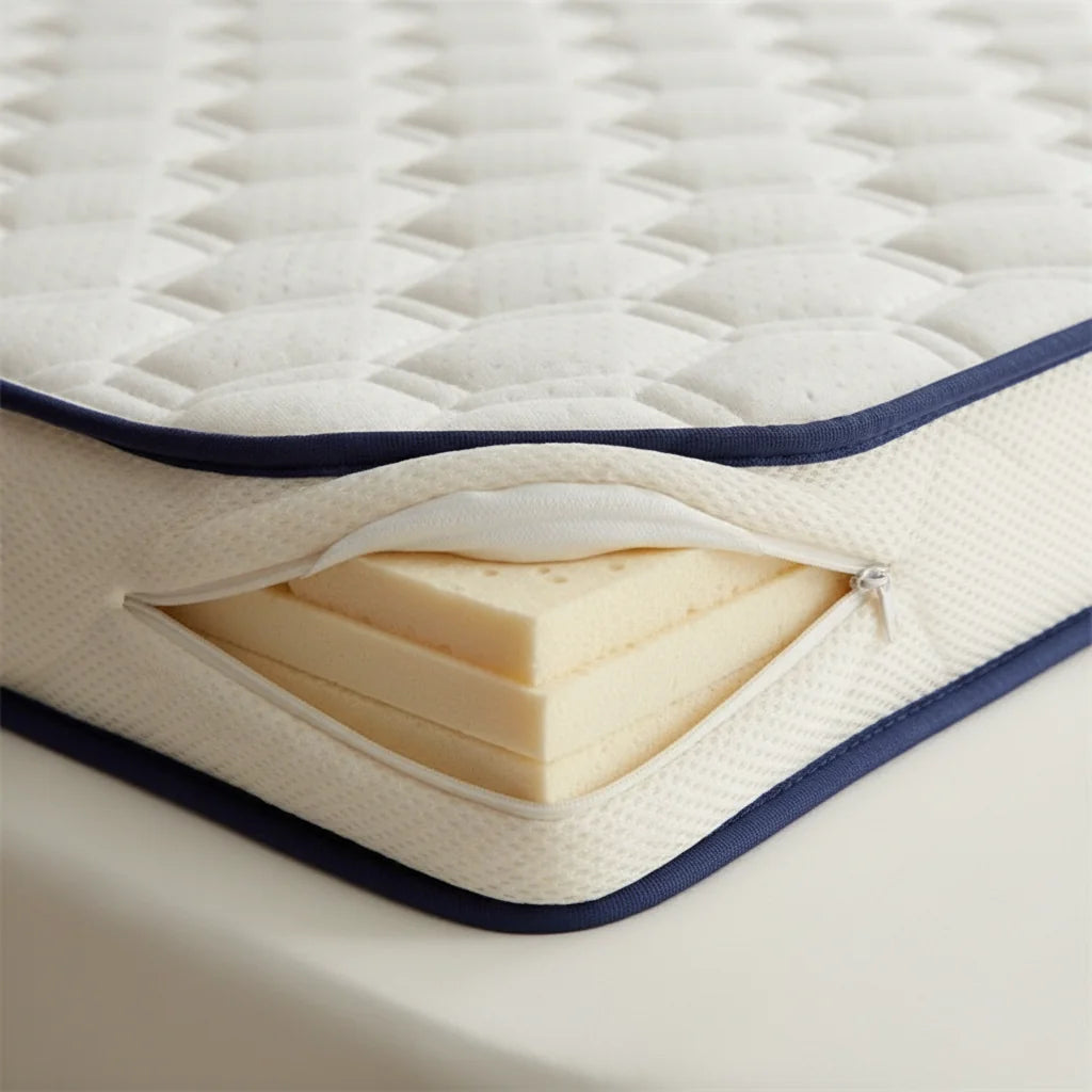 Détail mousse viscoélastique haute densité surmatelas mémoire de forme | Ergosia