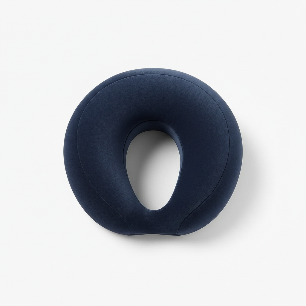 VitroComfort coussin vitrectomie vue dessus ouverture faciale bleu marine